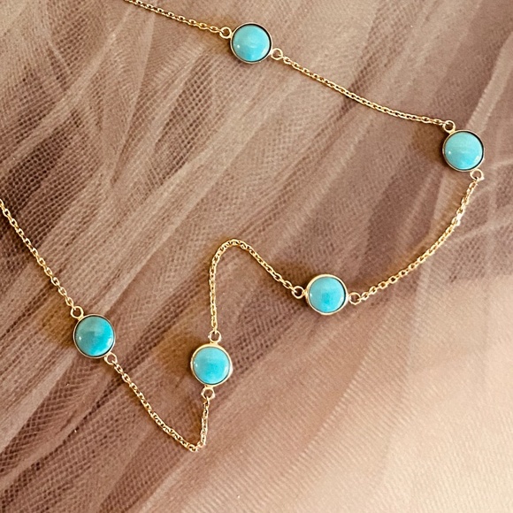 Effy 14K Yellow Gold Turquoise Necklace - Picture 7 of 11